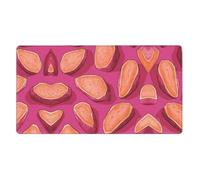 ZZYYDS Pink Sweet Potatoes Large Desk Mat Pad for Keyboard Rubber Base Full Print Pattern for Office Gaming Laptop PC Black