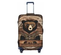 ZZYYDS Rustic Lodge Bear travel luggage cover, available in four sizes, suitable for wheeled luggage, White, M