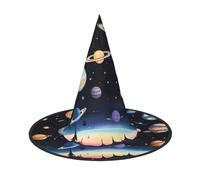 ZZYYDS Saturn Jupiter Earth 3 PCS Halloween witch hat, suitable for Halloween party decorations, Christmas costume party