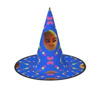 ZZYYDS Smiley Yellow Pear 1 Halloween witch hat, suitable for Halloween party decorations, Christmas costume party