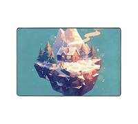 ZZYYDS Snow Mountain Cabin 36"x24" Flannel Anti-Slip Floor Mat with Memory Foam Layer Suitable for The Whole House