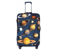 ZZYYDS Solar System Planets travel luggage cover, available in four sizes, suitable for wheeled luggage, White, M