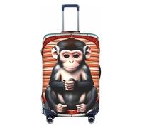 ZZYYDS The silent monkey travel luggage cover, available in four sizes, suitable for wheeled luggage, White, M