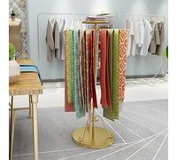 ZZYYZZ Metal Scarf Display Hanger, 360° Rotation/Height Adjustable, Free Standing Space Saving Pants Hijab Storage Rack, Silk Scarf Hand Towel Organizer Shelf,White