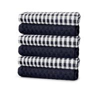 ZZZMRH 100% cotton Navy pack of 6 tea towells. Soft and absorbent Kitchen Cloth for Dish drying and New home essentials