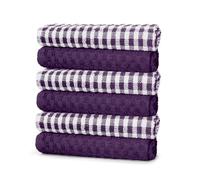 ZZZMRH 100% cotton pack of 6 Purple Tea Towels .Soft Kitchen cloth for cleaning and drying dishes - High Absorbent Tea towels for Kitchen essentials