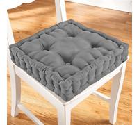 ZZZMRH Chair Cushions Booster Seat - 45cm x 45cm Outdoor Cushions - Garden Chair, Car Seat Cushions 100% Cotton Floor Cushion - Soft Touch Seat Pad For Elderly, WheelChair, Post-Operative - Grey