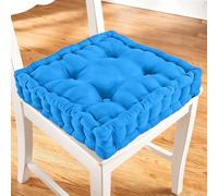ZZZMRH Chair Cushions Booster Seat - 45cm x 45cm Outdoor Cushions - Garden Chair, Car Seat Cushions 100% Cotton Floor Cushion - Soft Touch Seat Pad For Elderly, WheelChair, Post-Operative - Teal