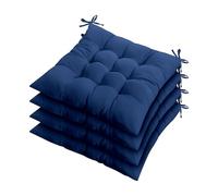 ZZZMRH Chair Cushions Pack of 4 Seat Pads for Dining Chairs, Garden Chair Cushions Tie On_9 Stitch_Navy Indoor/Outdoor Seat Cushions Comfortable Chair Pads for Kitchen Seat Pads 9 stitch cushions