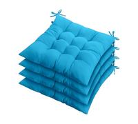 ZZZMRH Chair Cushions Pack of 8 Seat Pads for Dining, Garden, Kitchen Chairs - 9 Stitch Tie On - Teal Indoor/Outdoor Comfortable Seat Cushions
