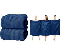 ZZZMRH Luxury 2 Pk R-Blue Bath Sheets Premium Quality 100% Combed Cotton 650 GSM Jumbo Bath Sheet Set Quick Dry Towels Bath Sheets Highly Absorbent 2 R-Blue Extra Large Bath Towels