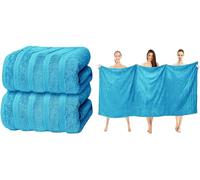 ZZZMRH Luxury 2 Pk Teal Bath Sheets Premium Quality 100% Combed Cotton 650 GSM Jumbo Bath Sheet Set Quick Dry Towels Bath Sheets Highly Absorbent 2 Teal Extra Large Bath Towels