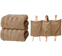 ZZZMRH Luxury 2 Pk Truffle Bath Sheets Premium Quality 100% Combed Cotton 650 GSM Jumbo Bath Sheet Set Quick Dry Towels Bath Sheets Highly Absorbent 2 Truffle Extra Large Bath Towels