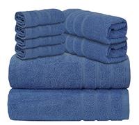 ZZZMRH Premium 100% Egyptian Cotton Towel Bale Set - 4 Pieces, super soft quick dry 550 Gsm Xlarge size, Blue 4 Pieces Towel Set for Bathroom