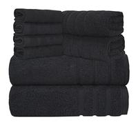 ZZZMRH Premium 100% Egyptian Cotton Towel Bale Set - 4 Pieces, super soft quick dry 550 Gsm Xlarge size, Black 4 Pieces Towel Set for Bathroom