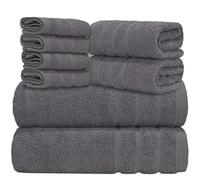 ZZZMRH Premium 100% Egyptian Cotton Towel Bale Set - 4 Pieces, super soft quick dry 550 Gsm Xlarge size, Silver 4 Pieces Towel Set for Bathroom
