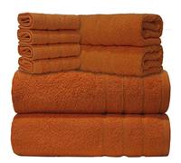 ZZZMRH Premium 100% Egyptian Cotton Towel Bale Set - 8 Pieces, super soft quick dry 550 Gsm Xlarge size, Orange 8 Pieces Towel Set for Bathroom