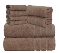 ZZZMRH Premium 100% Egyptian Cotton Towel Bale Set - 8 Pieces, super soft quick dry 550 Gsm Xlarge size, Beige 8 Pieces Towel Set for Bathroom
