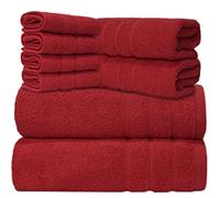 ZZZMRH Premium 100% Egyptian Cotton Towel Bale Set - 8 Pieces, super soft quick dry 550 Gsm Xlarge size, Red 8 Pieces Towel Set for Bathroom