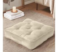 ZZZMRH Velvet Booster Cushion - Large Booster Seat Dining Chair 50x50+10cm, Armchair Thick Floor Cushion, Pregnancy & Post-Operative Adults Chair, Car Seat Sofa-Cream