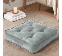 ZZZMRH Velvet Booster Cushion - Large Booster Seat Dining Chair 50x50+10cm, Booster Seat - Armchair Thick Floor Cushion, Booster Seat, Pregnancy & Post-Operative Adults Chair, Car Seat Sofa-Silver