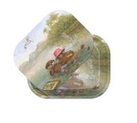 ZZZ's Joint Hands Rolling Tray with Magnetic Cover, Thick & Durable Metal, Spill Proof Cover, Decorative Tray, Perfect for Home & On-The-Go, Artwork by Joaquin Carreño, 5"x7" (Joint Hands)