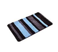 ZZZZS Bathroom Mat Striped Blue Black bathroom non-slip protection mat Soft Microfiber Bathroom Mats for Bathroom Non Slip Bathroom Rug Ultra Water Absorbent Bathmat Machine Washable Bat